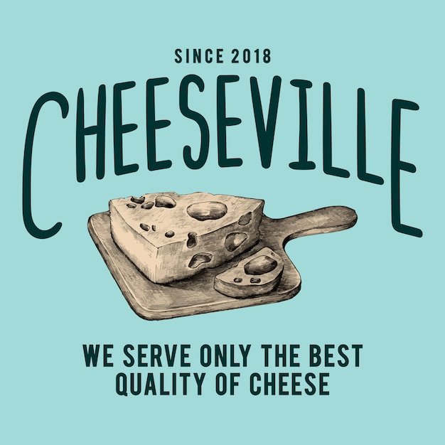 무료 벡터 cheeseville 상점 로고 디자인 벡터