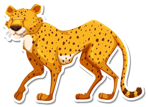 Cheetah cartoon character on white background