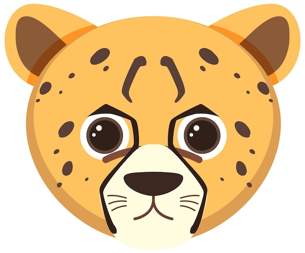 Cheetah head in flat style