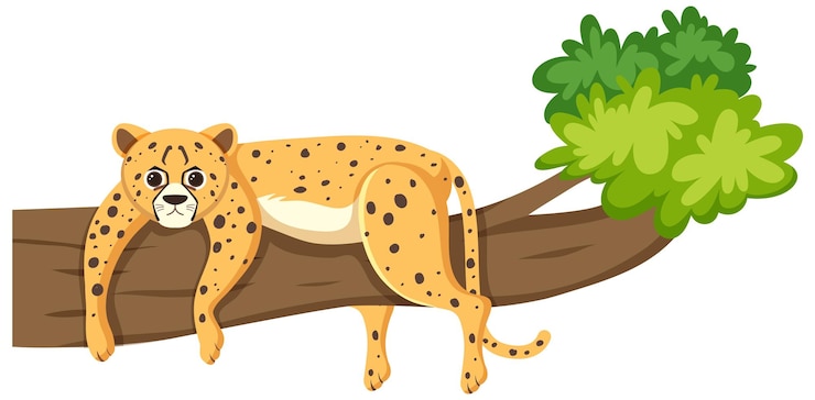 Free Vector cheetah lying on tree