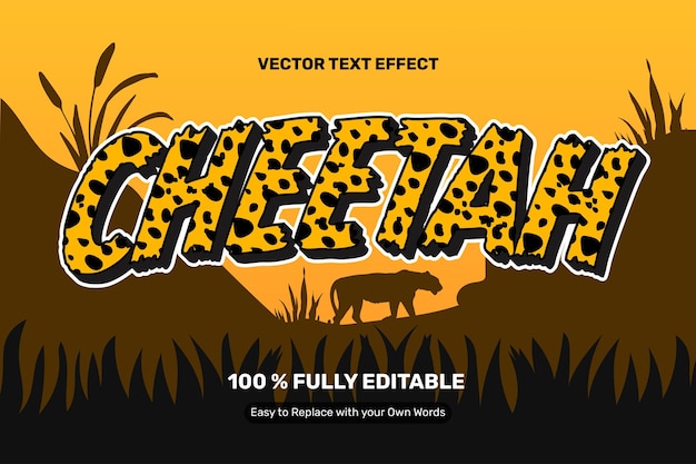 Free vector cheetah pattern text effect