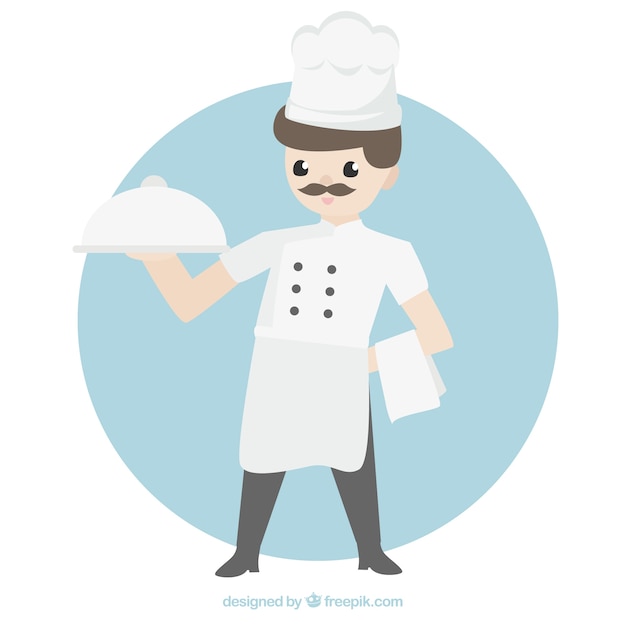 Free vector chef character in soft tones