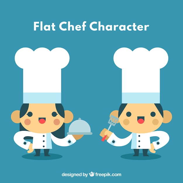 Free vector chef characters in flat design