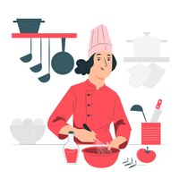 Бесплатное векторное изображение Шеф-повар концепция иллюстрации