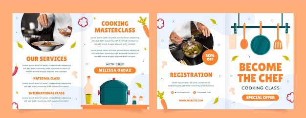 Free vector chef and gastronomy brochure template