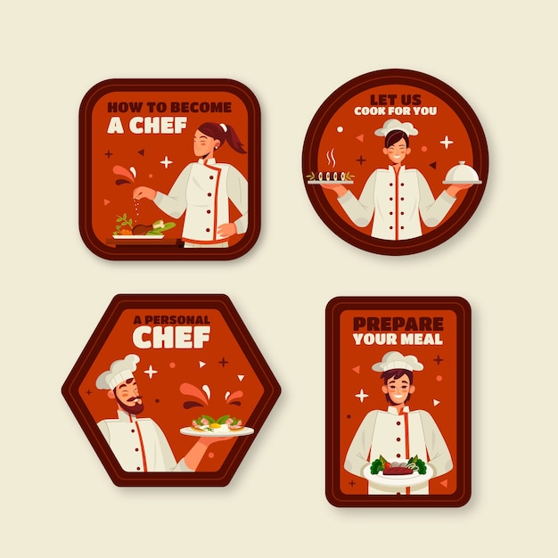 Chef and gastronomy labels collection