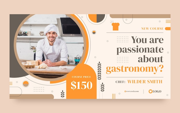 Chef and gastronomy social media promo template
