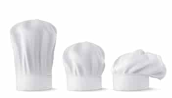 Vettore gratuito set di modelli per cappelli da cuoco e cappelli da panettiere