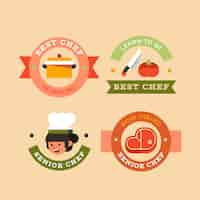 Free vector chef occupation and career badges collection