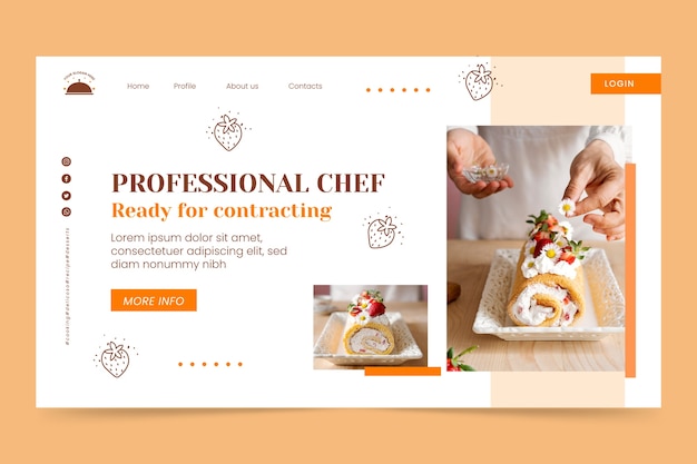 Chef occupation and career landing page template