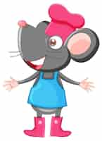 Vettore gratuito personaggio dei cartoni animati del topo dello chef