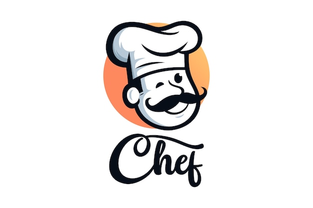 Chef restaurant logo design illustrations