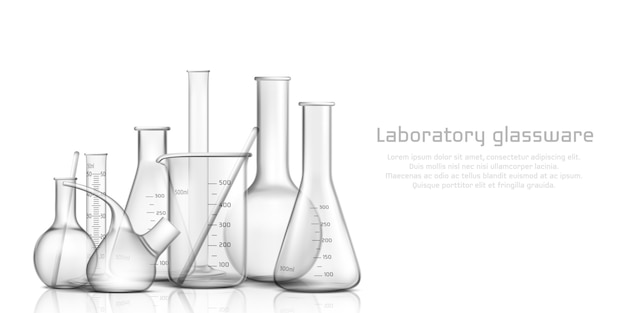 Chemical, biological science laboratory glassware collection 