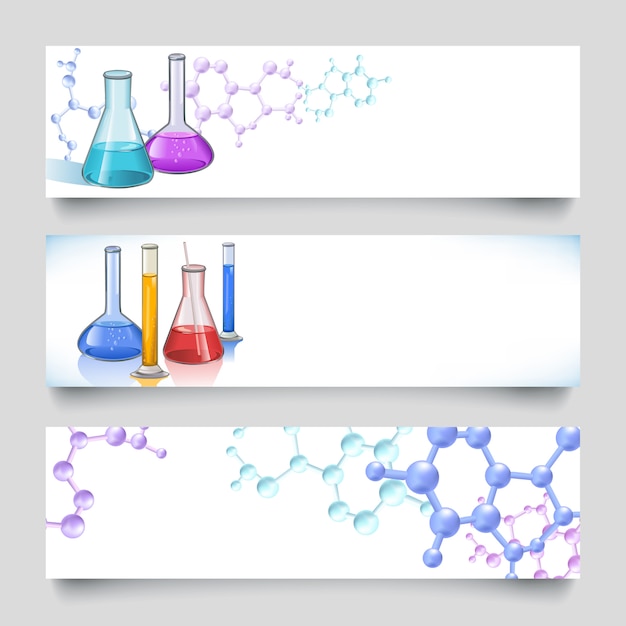 Free vector chemical laboratory banners backgrounds