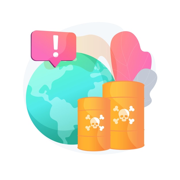 Chemical pollution abstract concept illustration. hazardous waste products, landfill chemical contamination, industrial pollution problem, dangerous and toxic trash