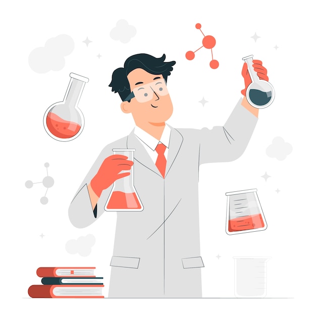 Free vector chemist concept illustration