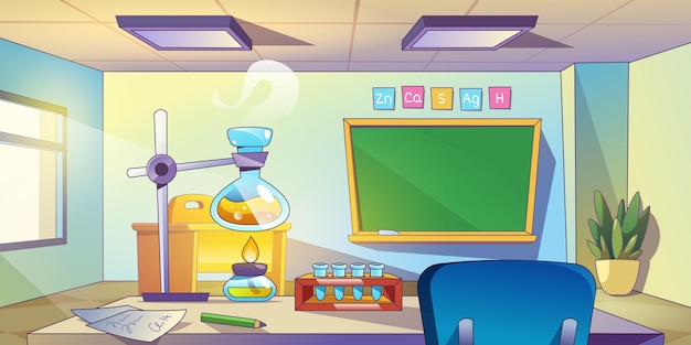 Free vector chemistry classroom interior