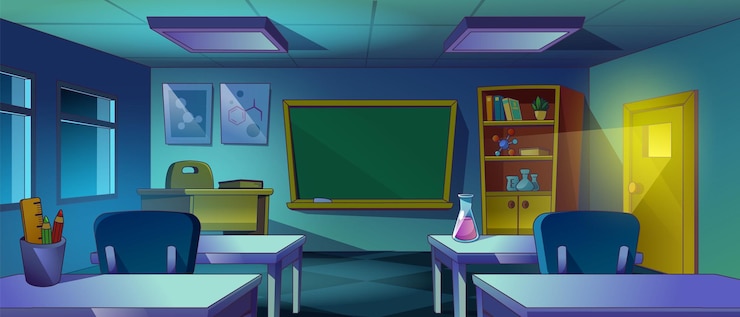Free Vector chemistry classroom at night