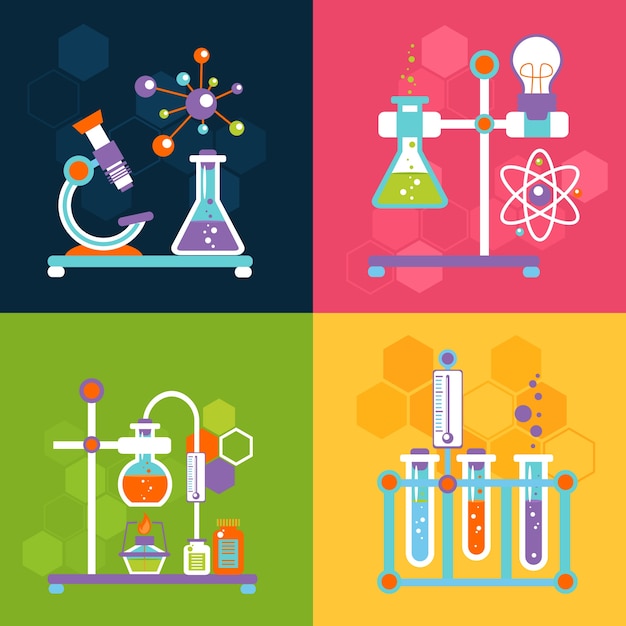 Free vector chemistry design concepts