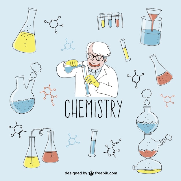 Chemistry drawings vector