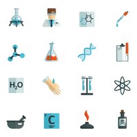 Free vector chemistry icons flat