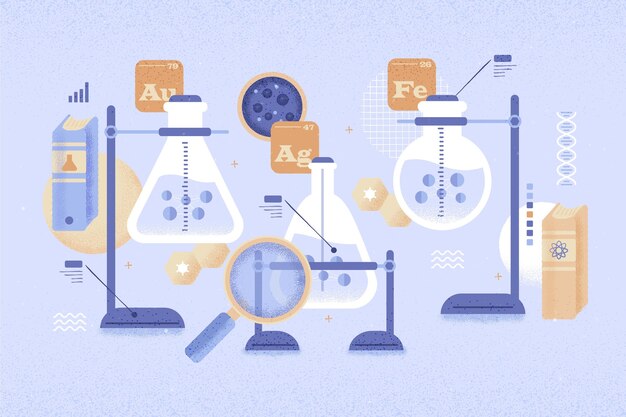 Free Vector chemistry set back to school concept
