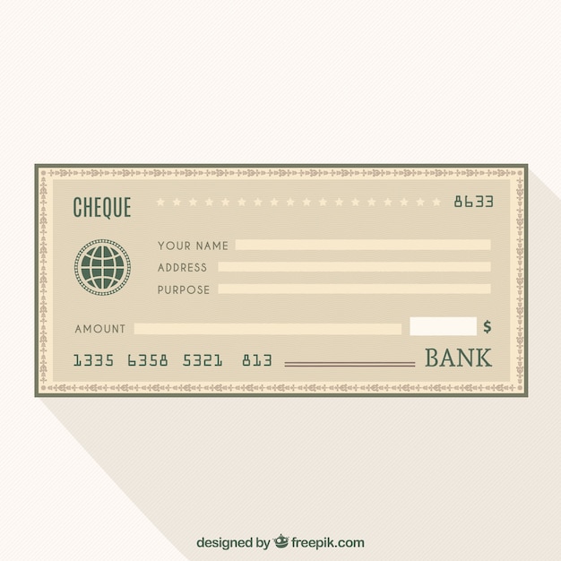 Free vector cheque bank
