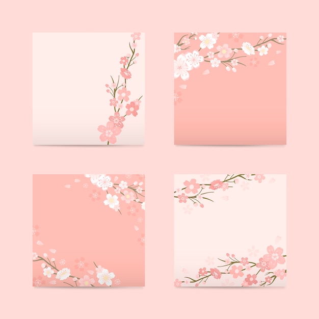 Free vector cherry blossom background collection