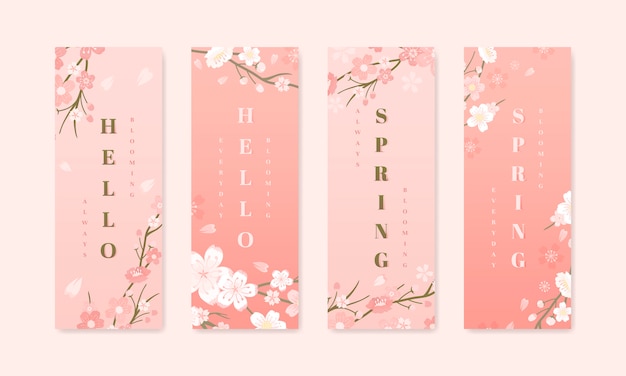 Free vector cherry blossom background collections