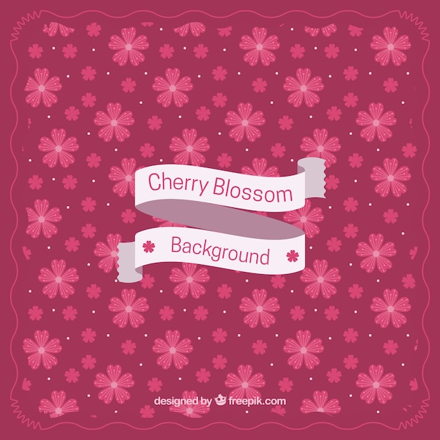 Free vector cherry blossom background in flat design