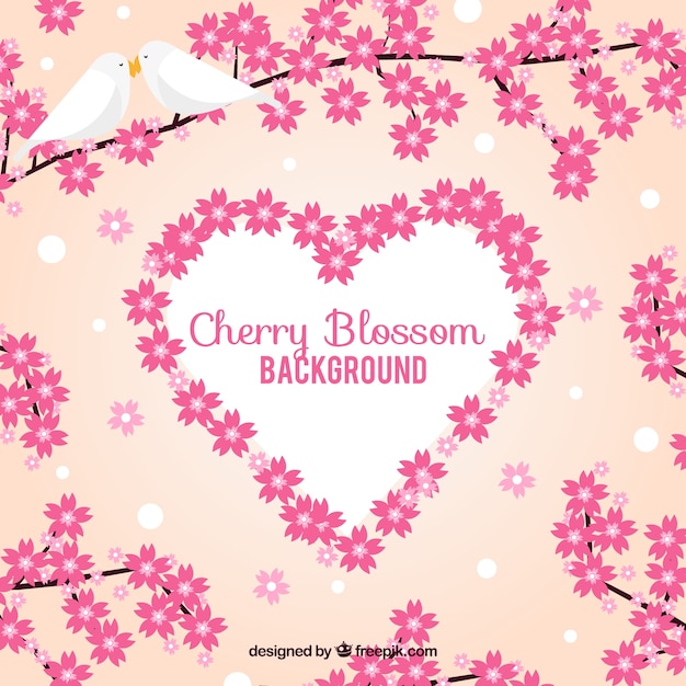 Cherry blossom background in flat design