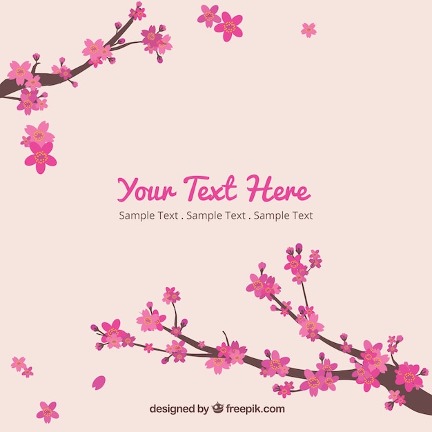 Free vector cherry blossom background in flat style