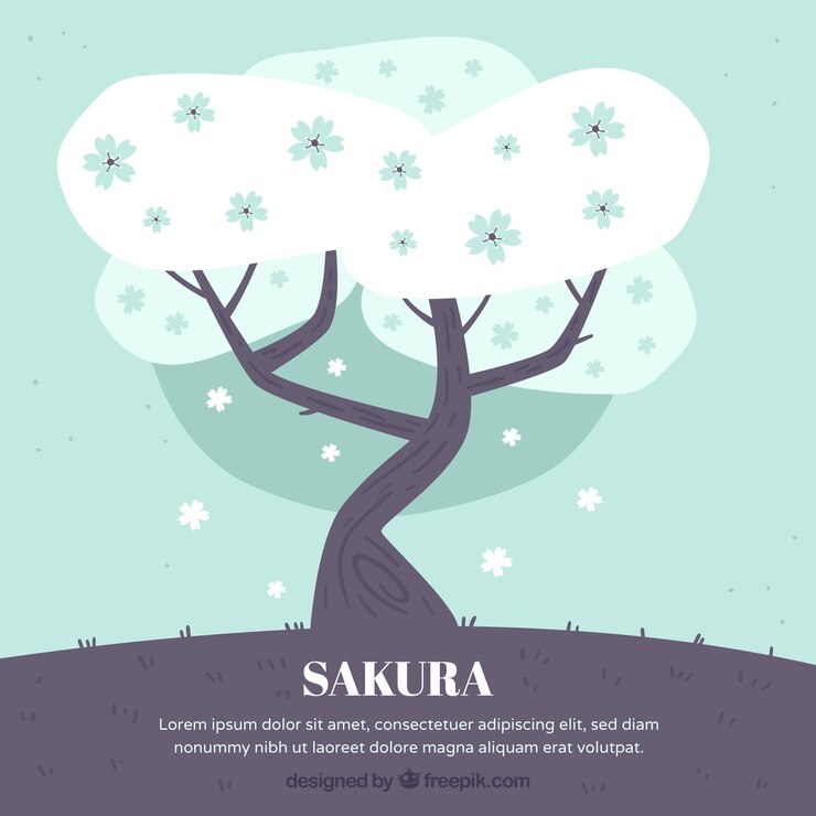 Free Vector cherry blossom background in flat style