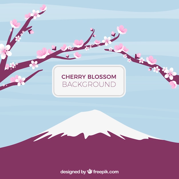 Free vector cherry blossom background in flat style