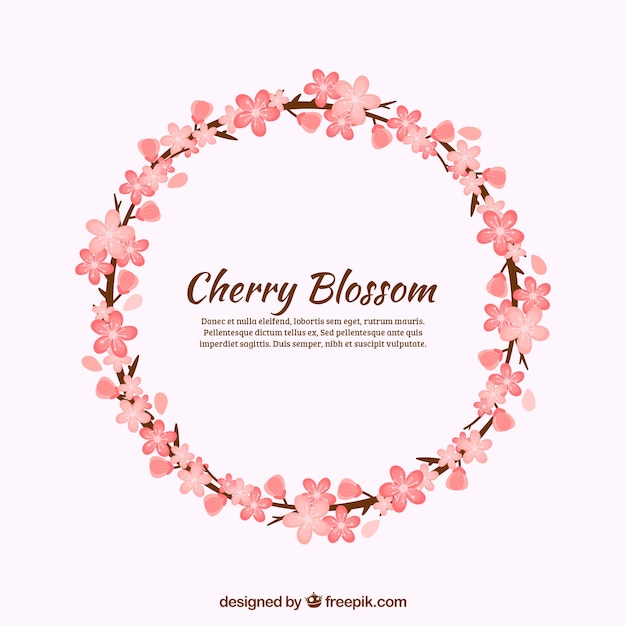 Cherry blossom background in hand drawn style