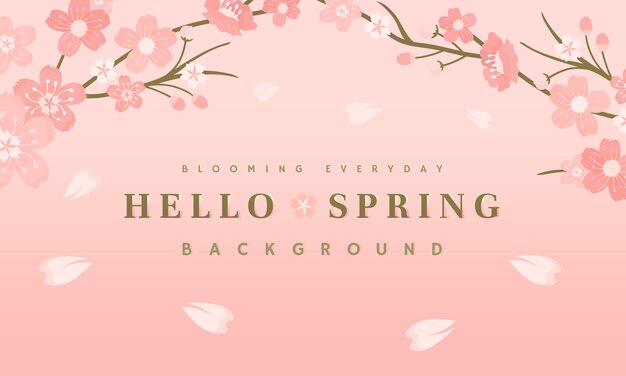 Free Vector cherry blossom background illustration