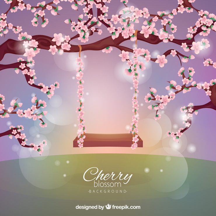 Free Vector cherry blossom background in realistic style