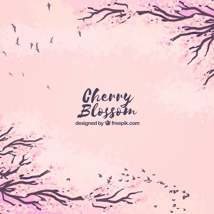 Free Vector cherry blossom background in watercolor style