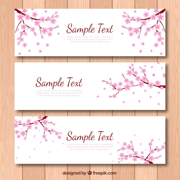 Free vector cherry blossom banners