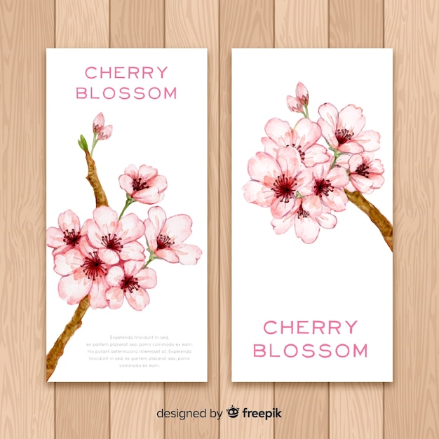 Cherry blossom banners