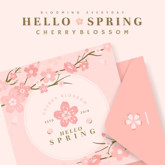 Cherry blossom card illustrations