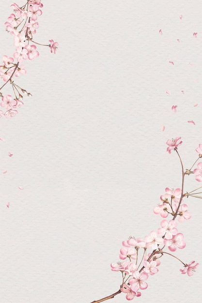 Cherry Blossom Frame Card – Vector Templates