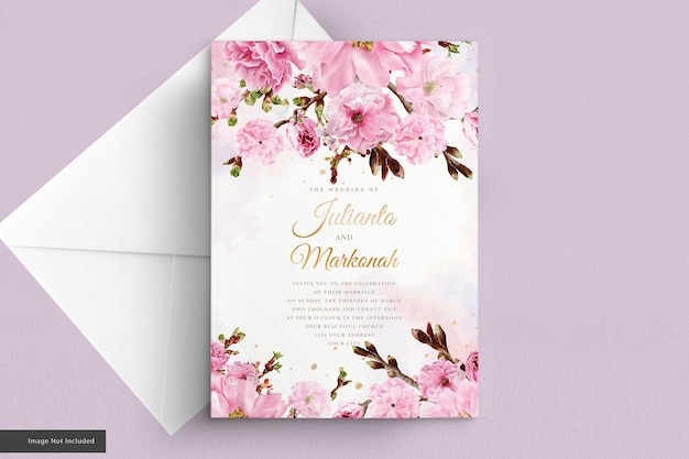 Cherry blossom invitation card set