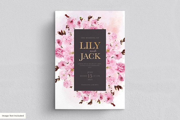 Cherry blossom invitation card set