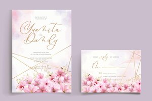 Cherry blossom invitation card template