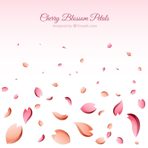 Vettore gratuito sfondo di petali di fiori di ciliegio
