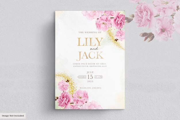 cherry blossom wedding invitation template