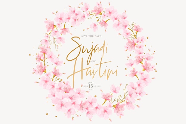 桜の花輪カード デザイン