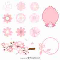 Free vector cherry blossoms collection