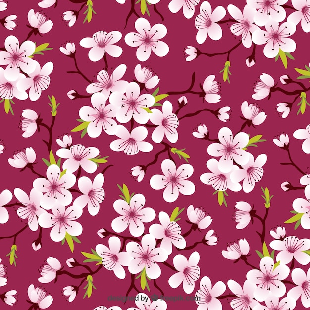 Free vector cherry blossoms pattern